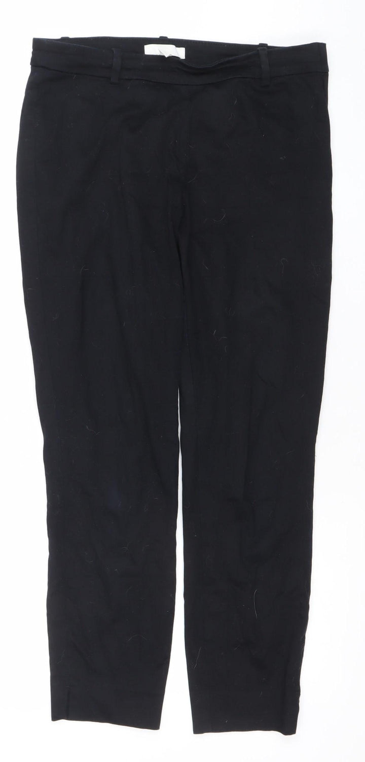 H&M Womens Black Straight Leg Jeans Size 10 Regular Fit Cotton Blend