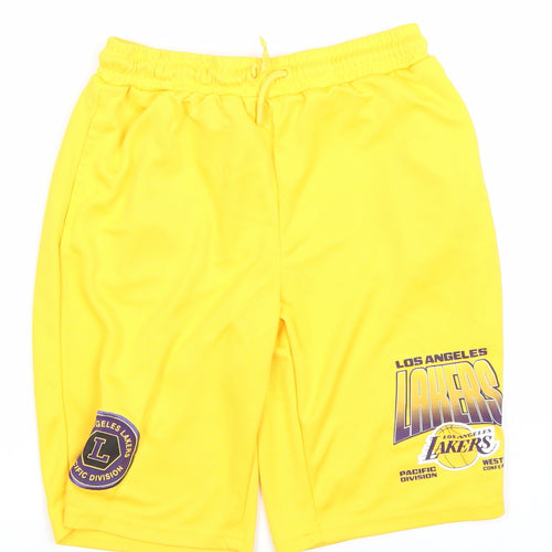NBA Boys Yellow Los Angeles Lakers Athletic Mesh Shorts 11-12 Years