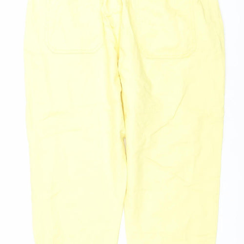 Savida Women Lemon Yellow Cotton Relaxed Jeans Size 18