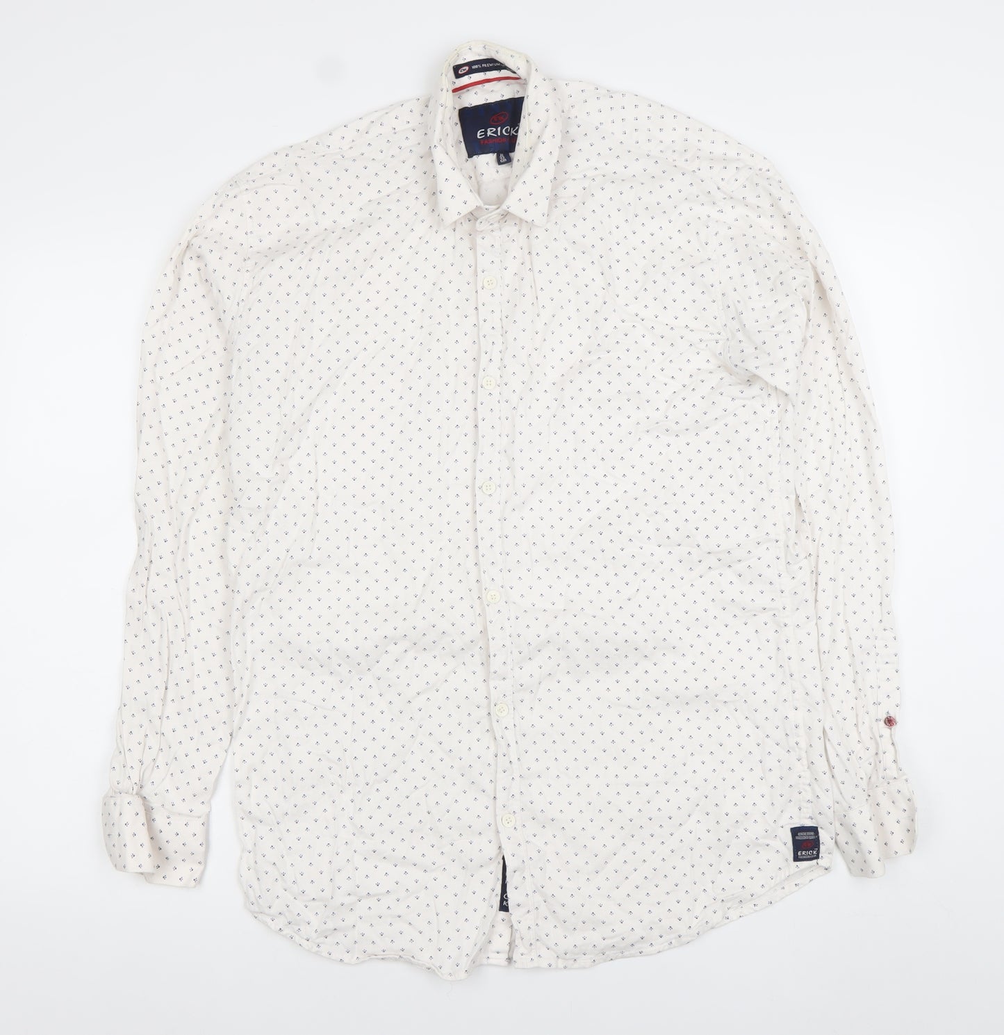 Erick Fashion Club Men's White XL Formal Cotton Dress Shirt