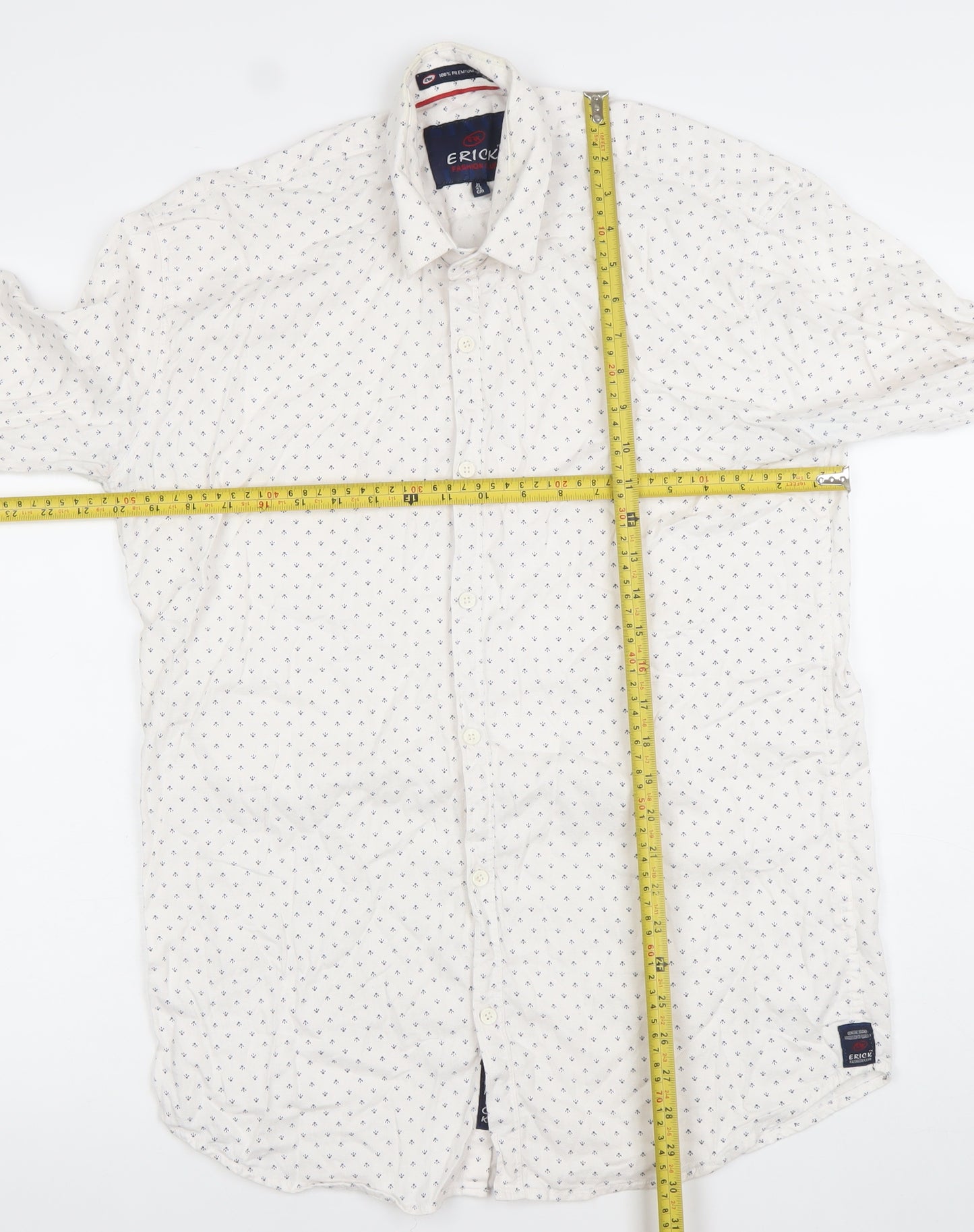 Erick Fashion Club Men's White XL Formal Cotton Dress Shirt