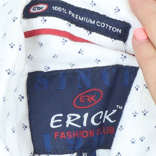 Erick Fashion Club Men's White XL Formal Cotton Dress Shirt
