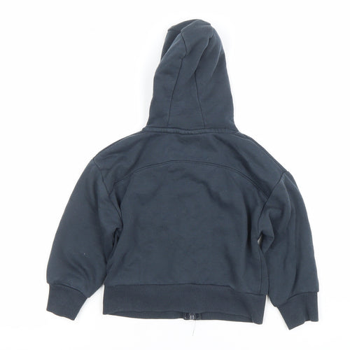 Primark Girls Black Stitch & Angel Full Zip Hoodie 2-3 Years Cotton Blend