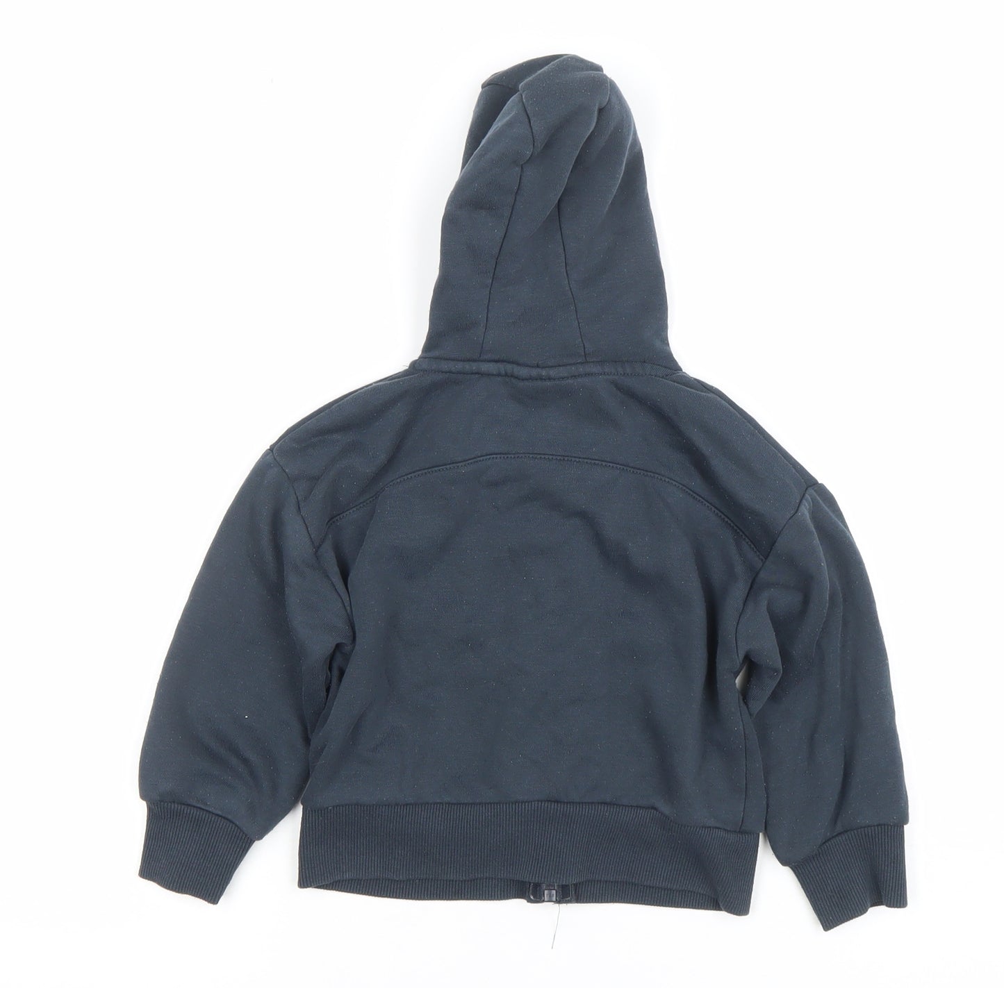 Primark Girls Black Stitch & Angel Full Zip Hoodie 2-3 Years Cotton Blend