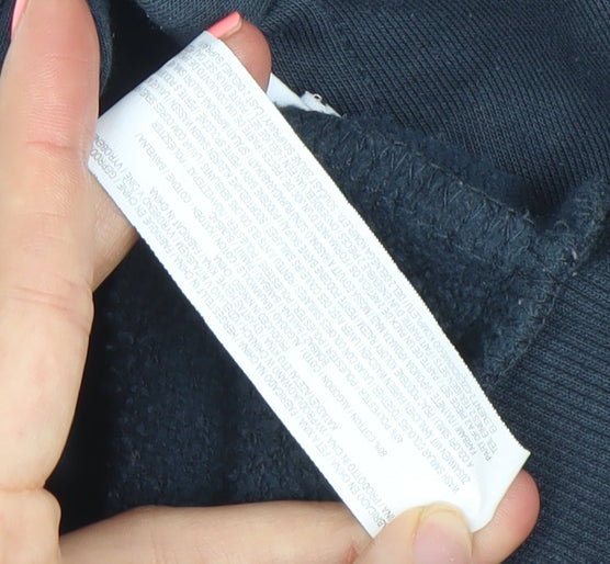 Primark Girls Black Stitch & Angel Full Zip Hoodie 2-3 Years Cotton Blend