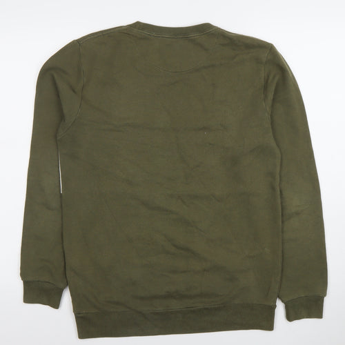 Jack Wills Mens Green & White Crew Neck Sweatshirt Size S Classic Fit