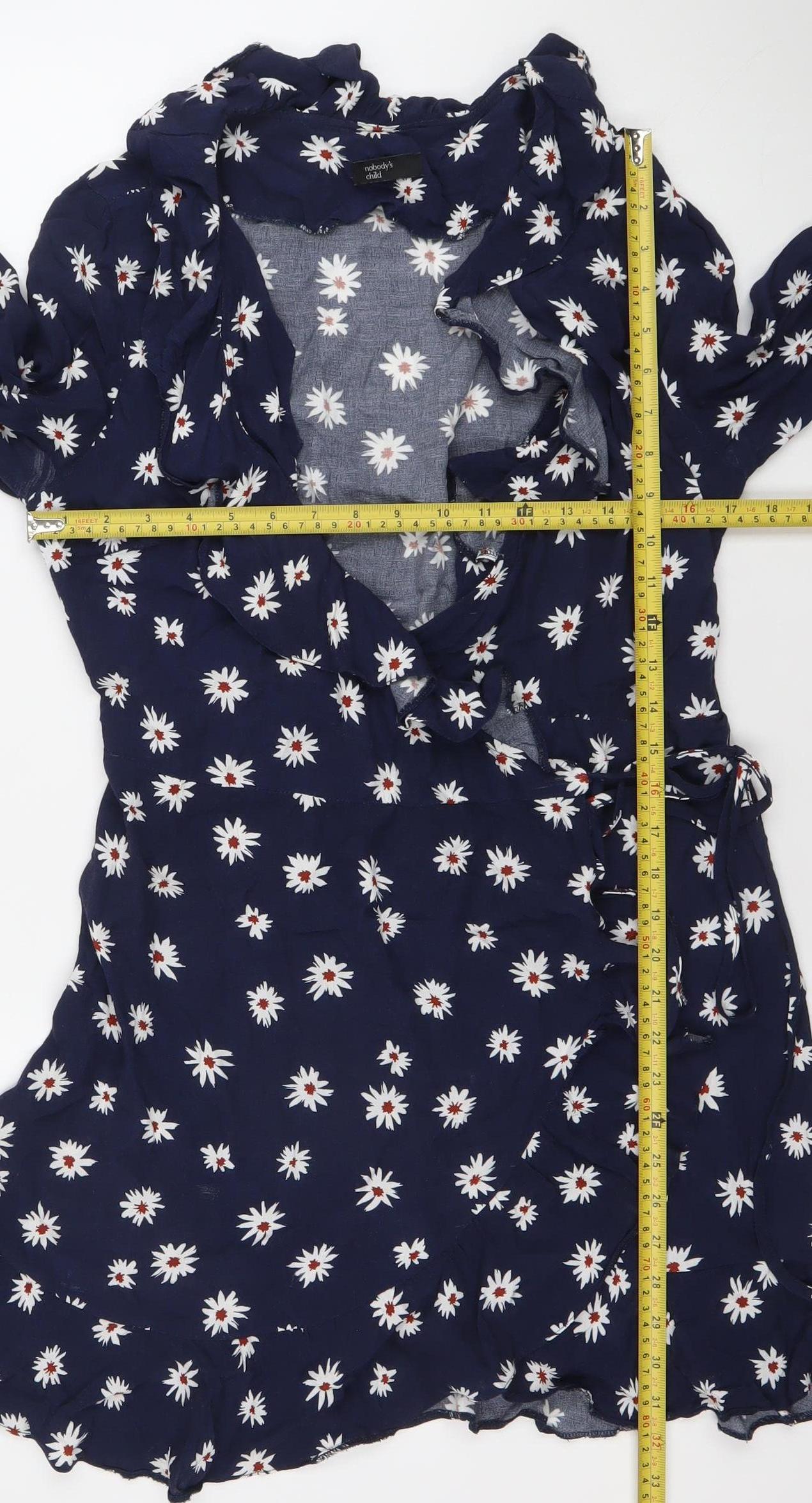 Nobody’s Child Blue Floral Fit & Flare Dress Women’s Size 12