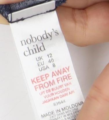 Nobody’s Child Blue Floral Fit & Flare Dress Women’s Size 12