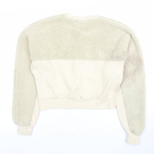 FILA Womens Beige XS Pullover Sherpa Fleece Sweatshirt