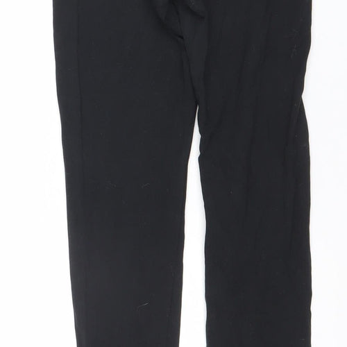 Adidas Girls Black 13-14Y Ankle Leggings Slim Fit Activewear Cotton Blend