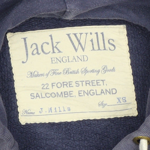 Jack Wills Men's Blue XS Pullover Hoodie with Logo Print
