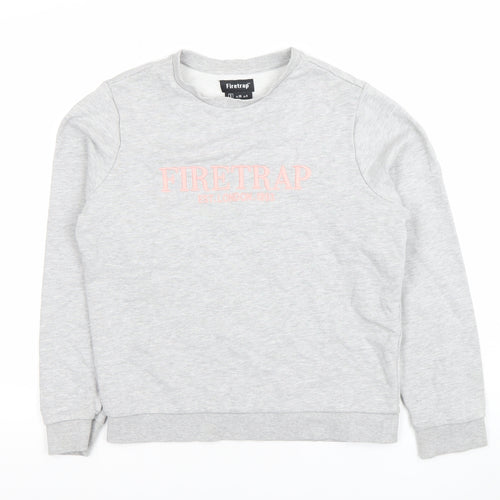 Firetrap Womens Grey Crew Neck Pullover Sweatshirt UK 8