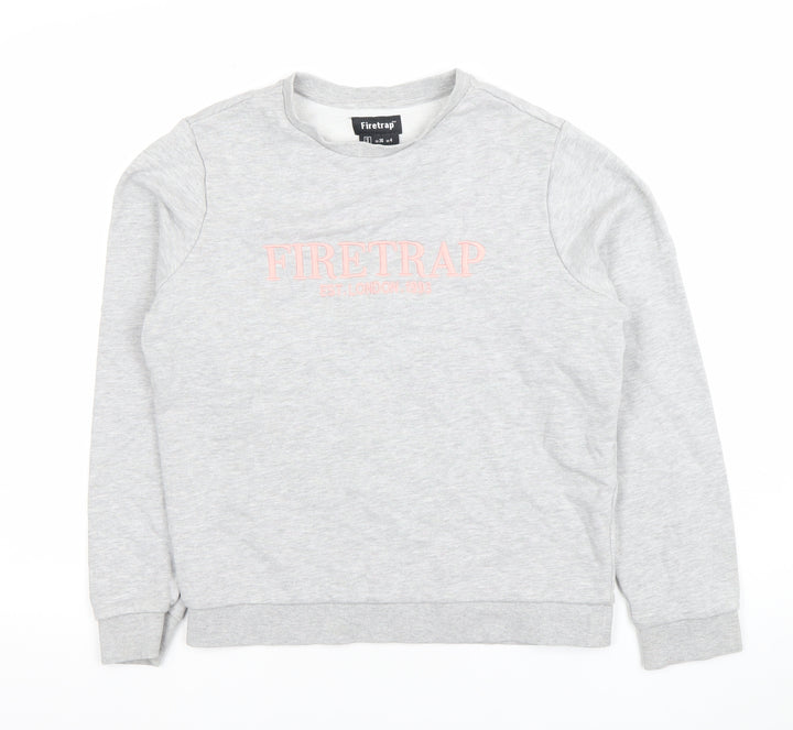 Firetrap Womens Grey Crew Neck Pullover Sweatshirt UK 8