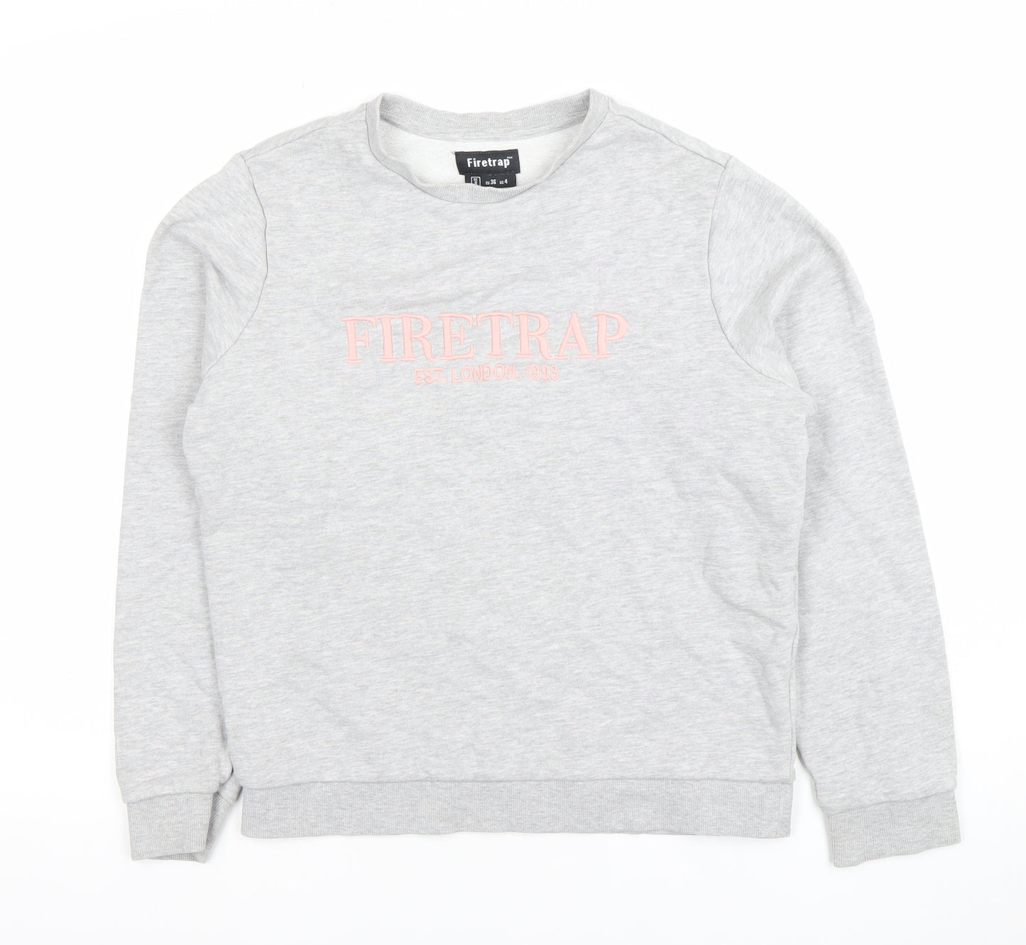 Firetrap Womens Grey Crew Neck Pullover Sweatshirt UK 8