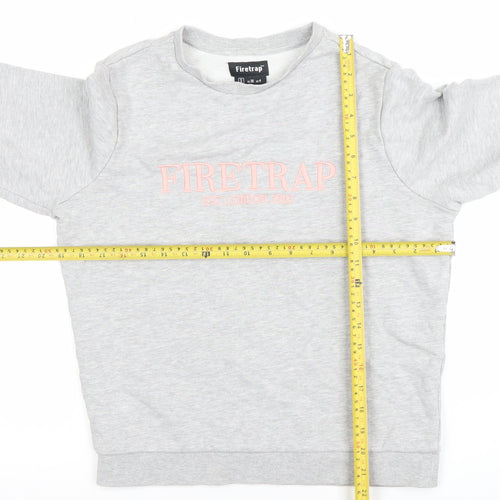 Firetrap Womens Grey Crew Neck Pullover Sweatshirt UK 8
