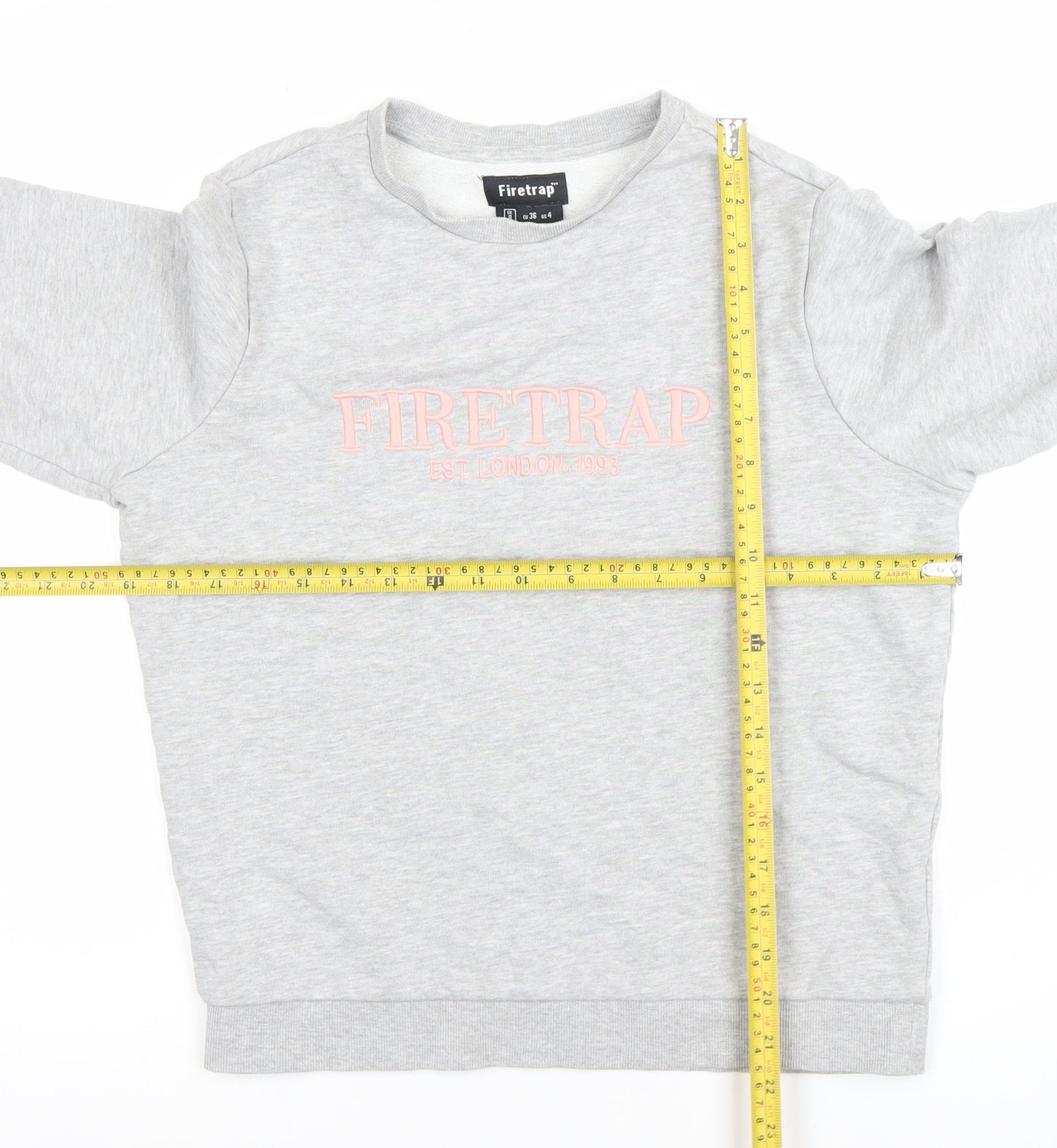 Firetrap Womens Grey Crew Neck Pullover Sweatshirt UK 8