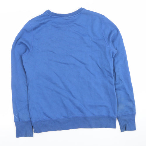 Puma Womens Blue Cotton Blend Crew Neck Pullover Sweatshirt Size 12