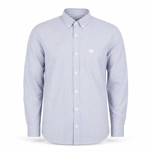 Paul Costelloe Living Men's Blue White Striped Cotton Shirt Size M Regular Fit
