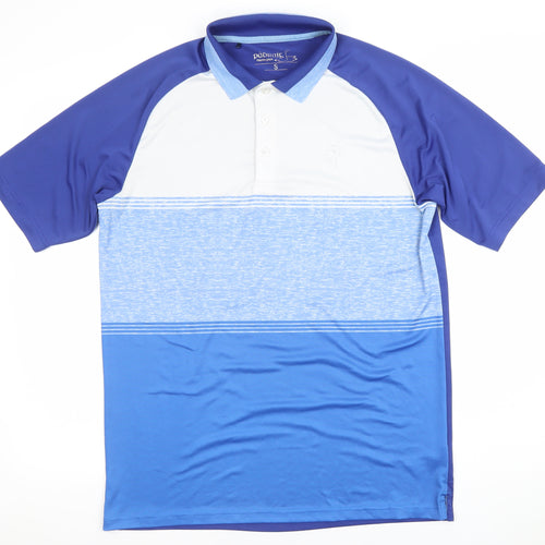 Pádraig Harrington Mens Blue Colourblock Golf Polo Shirt Size S