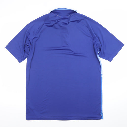 Pádraig Harrington Mens Blue Colourblock Golf Polo Shirt Size S
