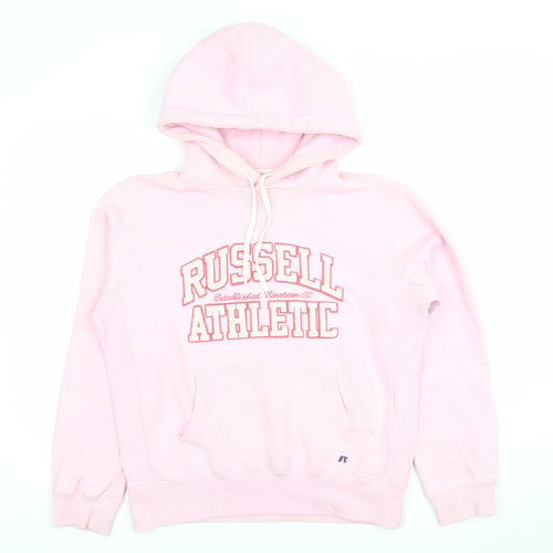 Russell Athletic Womens Pink Pullover Hoodie Size L Cotton