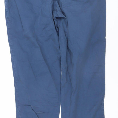 Dunnes Stores Women's Blue Cotton Joggers Size S Elastic Waist Casual Comfort Trousers