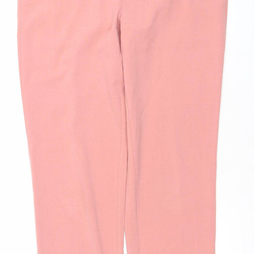 Stradivarius Womens Pink Cropped Trousers Size M Polyester Blend