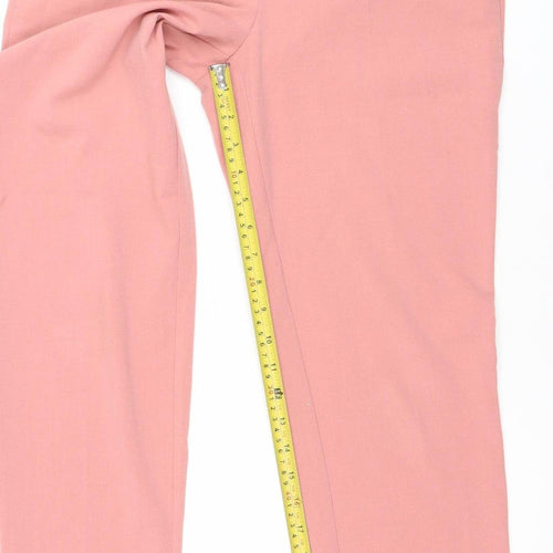 Stradivarius Womens Pink Cropped Trousers Size M Polyester Blend