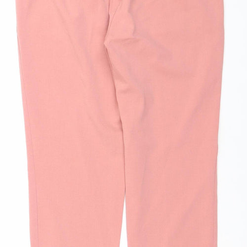 Stradivarius Womens Pink Cropped Trousers Size M Polyester Blend