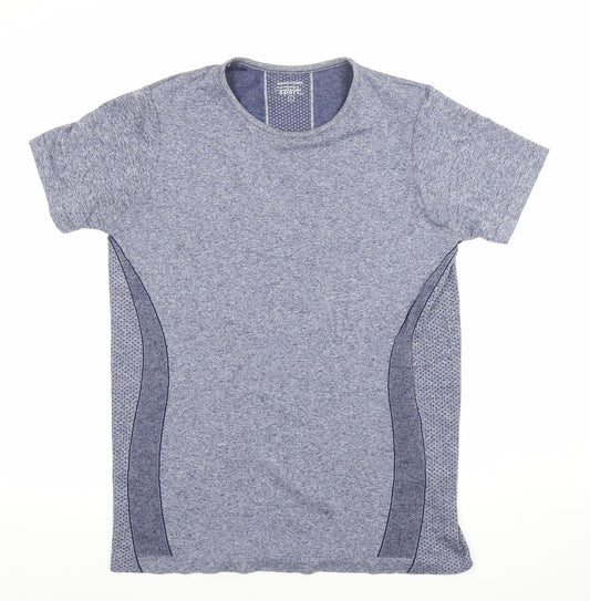 Dunnes Stores Women Blue Performance Sport Short Sleeve T-Shirt Size L