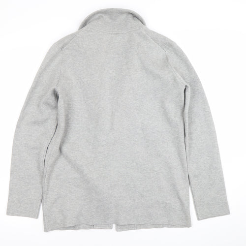 Solutions! Women's Grey Cardigan Small Long Sleeve Open Front Knit