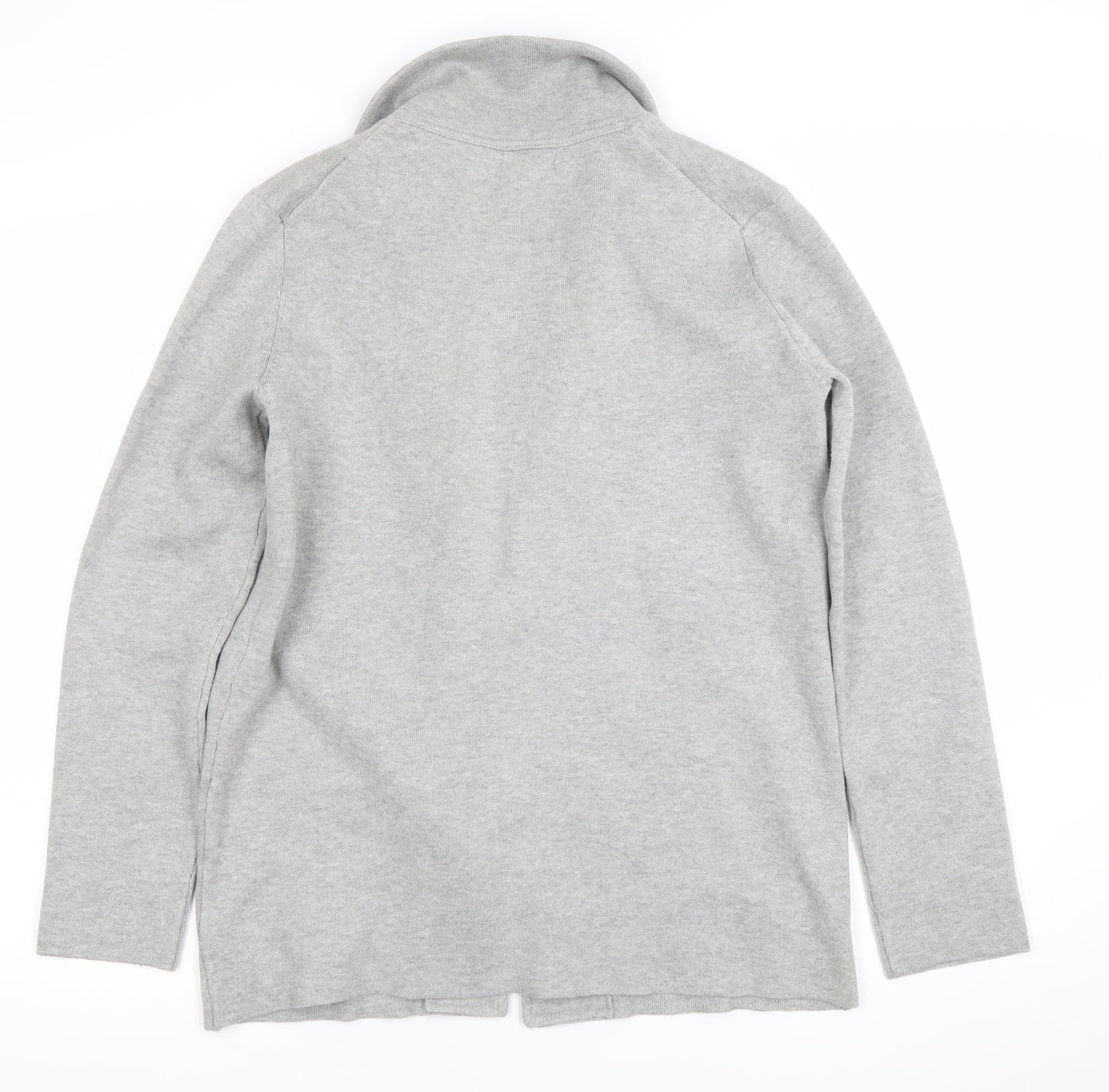 Solutions! Women's Grey Cardigan Small Long Sleeve Open Front Knit