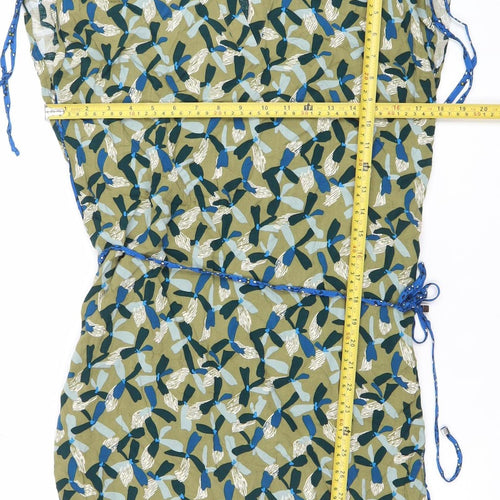MISS by Catwalk Tower Women's Green Floral Viscose Wrap Dress Size 12