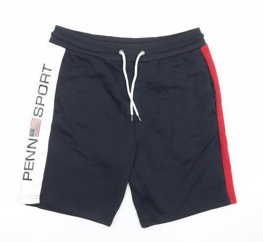 Penn Sport Men’s Black Athletic Shorts Medium Elastic Waist Drawstring