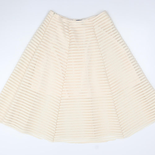 Amber Women Ivory Size 14 A-Line Lace Knee Length Skirt