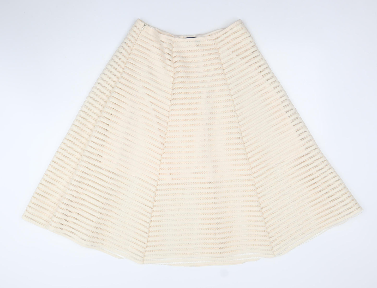 Amber Women Ivory Size 14 A-Line Lace Knee Length Skirt