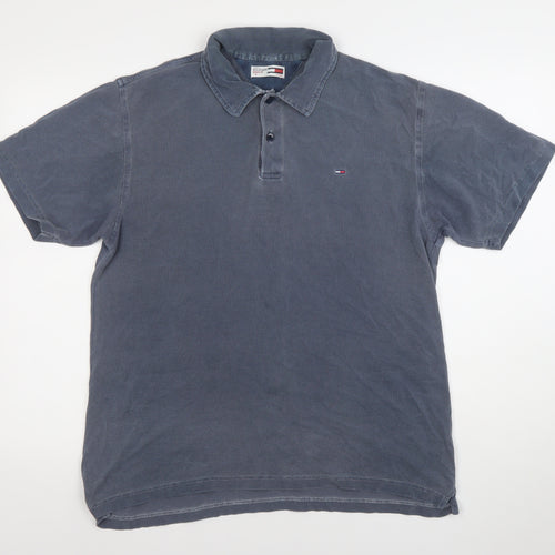 Tommy Hilfiger Denim Men's Blue Short Sleeve Polo Shirt M