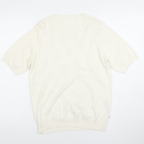 Savida Women’s Ivory Beaded Short Sleeve Knit Top Size 12