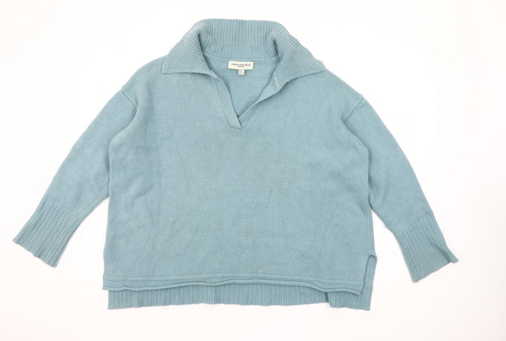 Carolyn Donnelly Women's Blue V-Neck Knit Jumper Size M