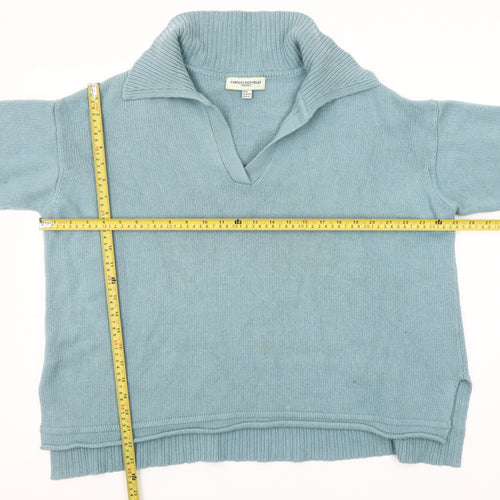 Carolyn Donnelly Women's Blue V-Neck Knit Jumper Size M