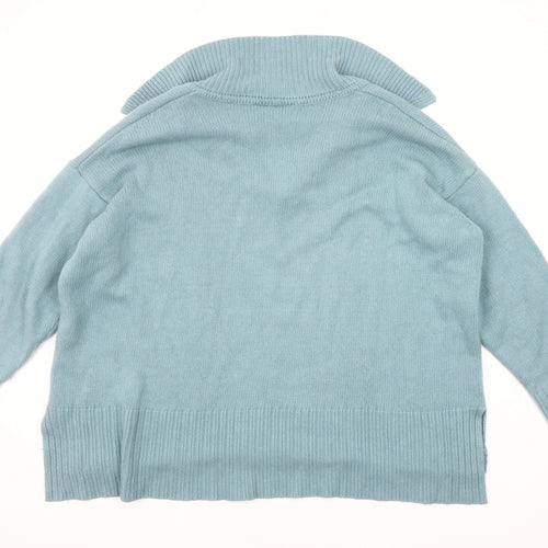 Carolyn Donnelly Women's Blue V-Neck Knit Jumper Size M