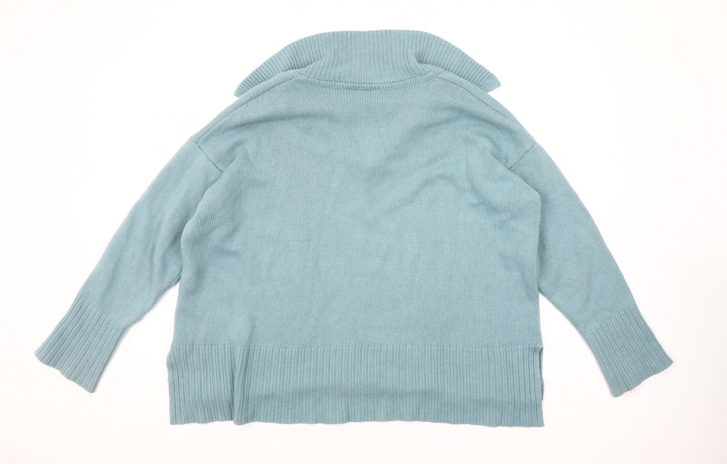 Carolyn Donnelly Women's Blue V-Neck Knit Jumper Size M