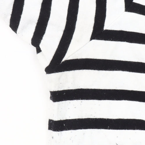 Dunnes Stores Women's Black White Striped Amour Cotton T-Shirt Size 14