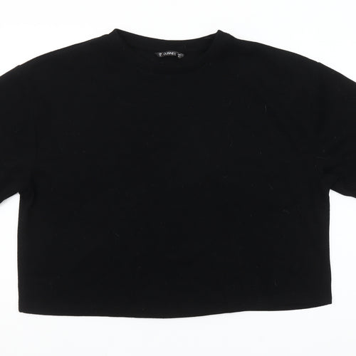 Dunnes Stores Womens Black Cropped T-Shirt Size 12