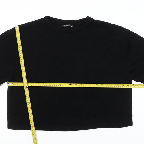 Dunnes Stores Womens Black Cropped T-Shirt Size 12