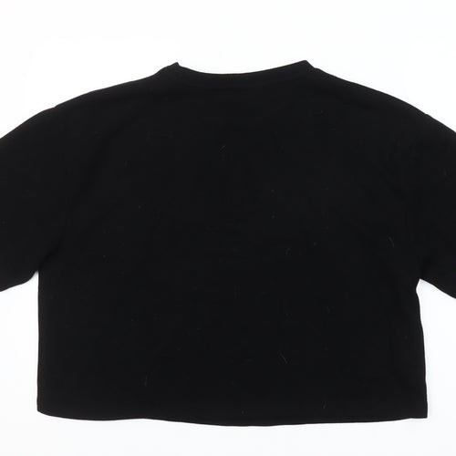 Dunnes Stores Womens Black Cropped T-Shirt Size 12