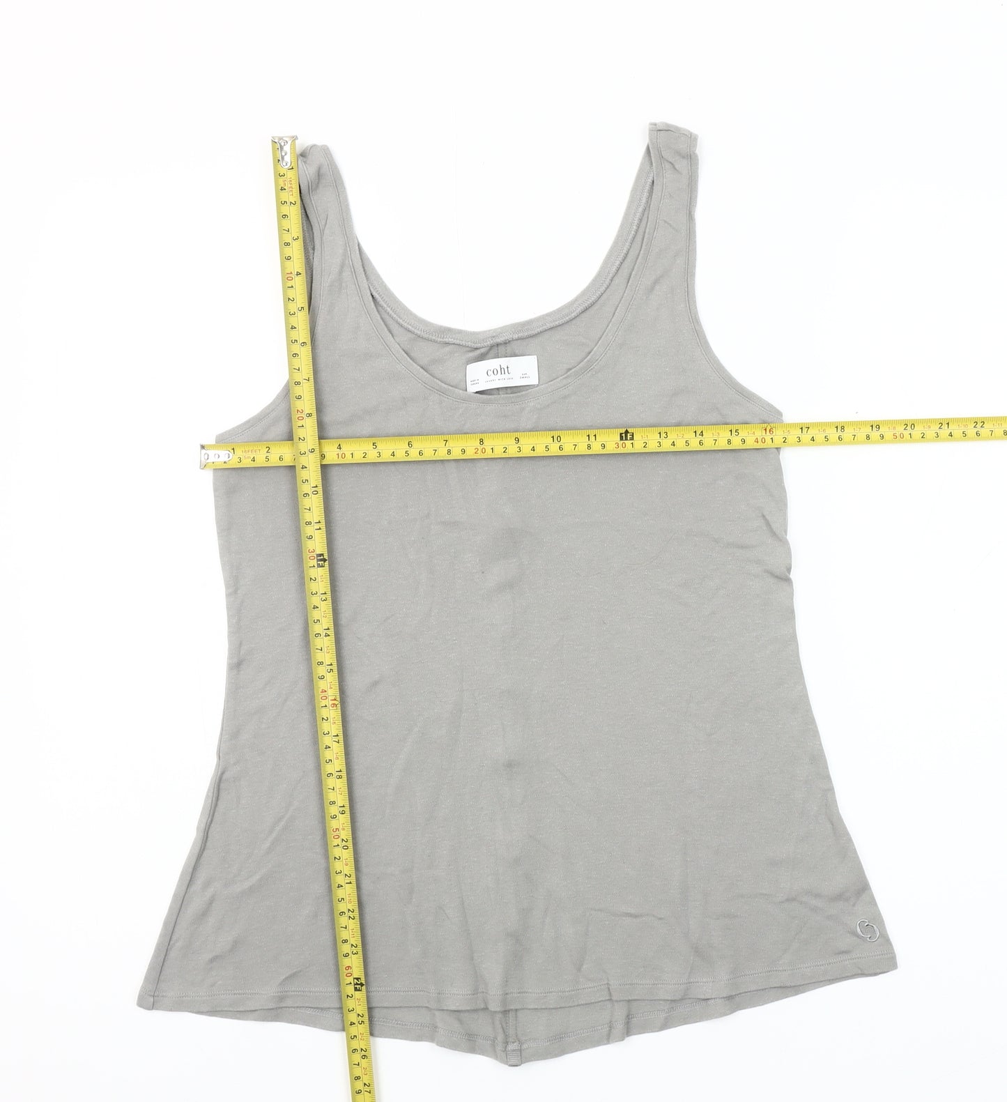 Coht Women Grey Basic Linen Lyocell Tank Top Size S
