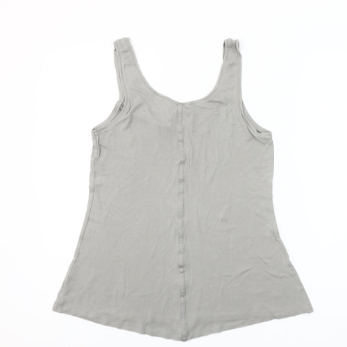 Coht Women Grey Basic Linen Lyocell Tank Top Size S