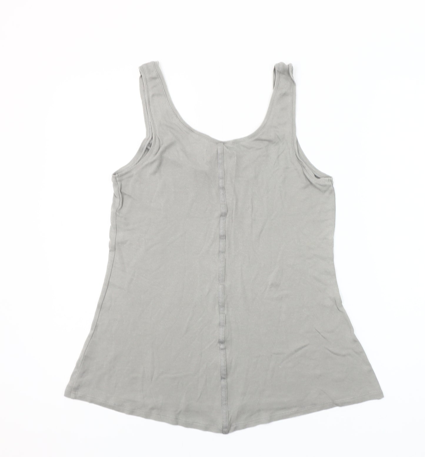 Coht Women Grey Basic Linen Lyocell Tank Top Size S