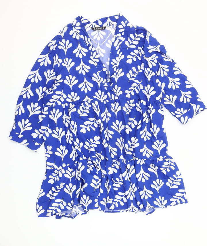Dunnes Stores Women’s Blue Floral Ruffle Short Dress Size XL